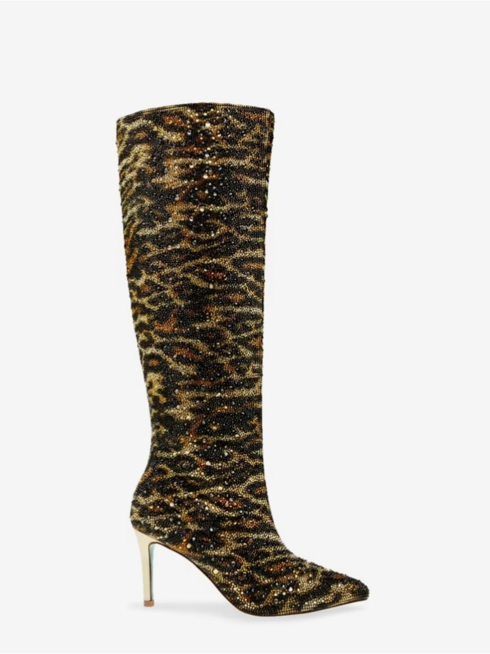 🔥New in Box - Betsey Johnson Leopard Sparkle Lolah Boot - Size 7. - Picture 2 of 7